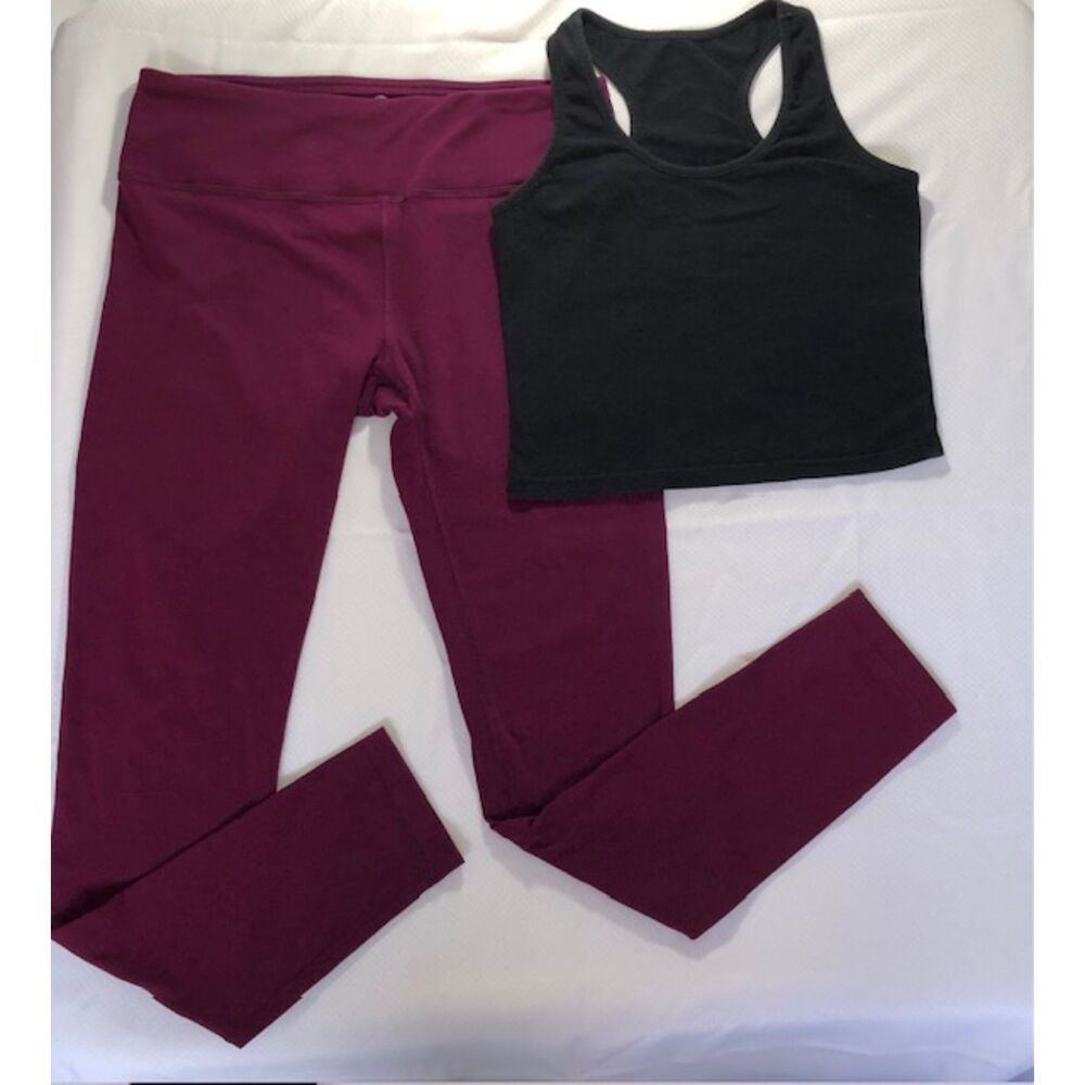 Activewear Yoga Pants with Black Crop Top Bundle